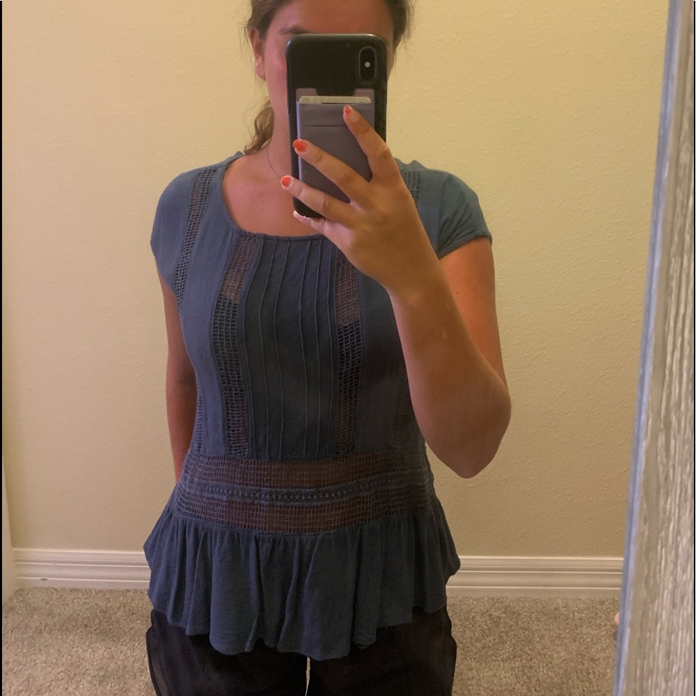 Blue pattern top